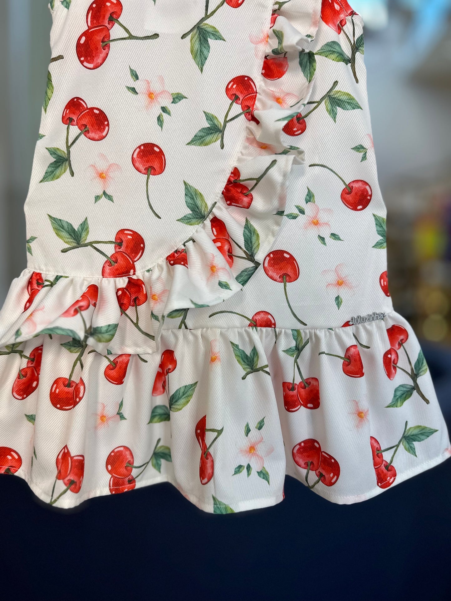 Vestido Infantil Trapézio Cerejinha - Luluzinha