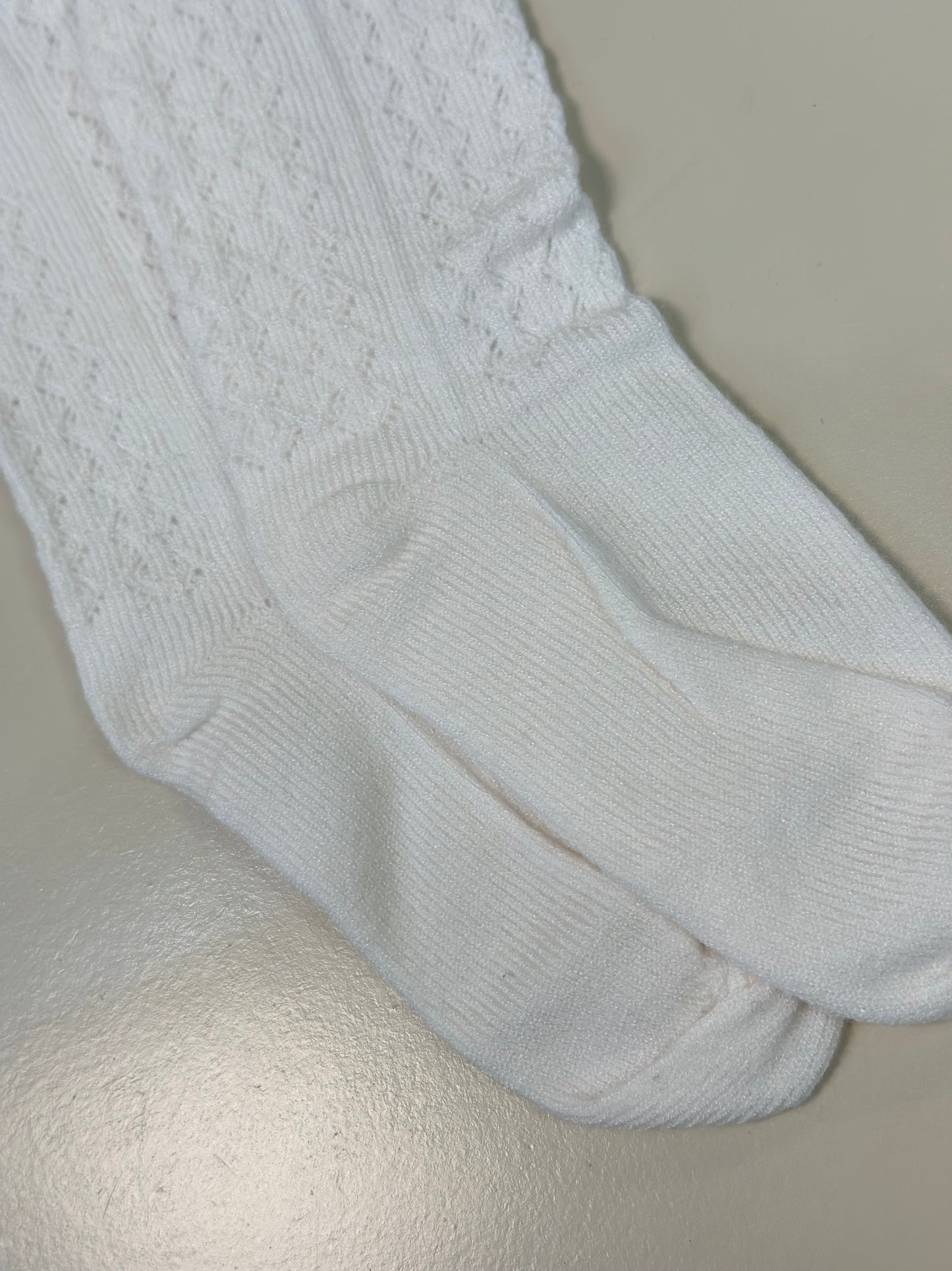 Meia Infantil Tricot Ponto Rendado Lacinhos - Pituchinhus