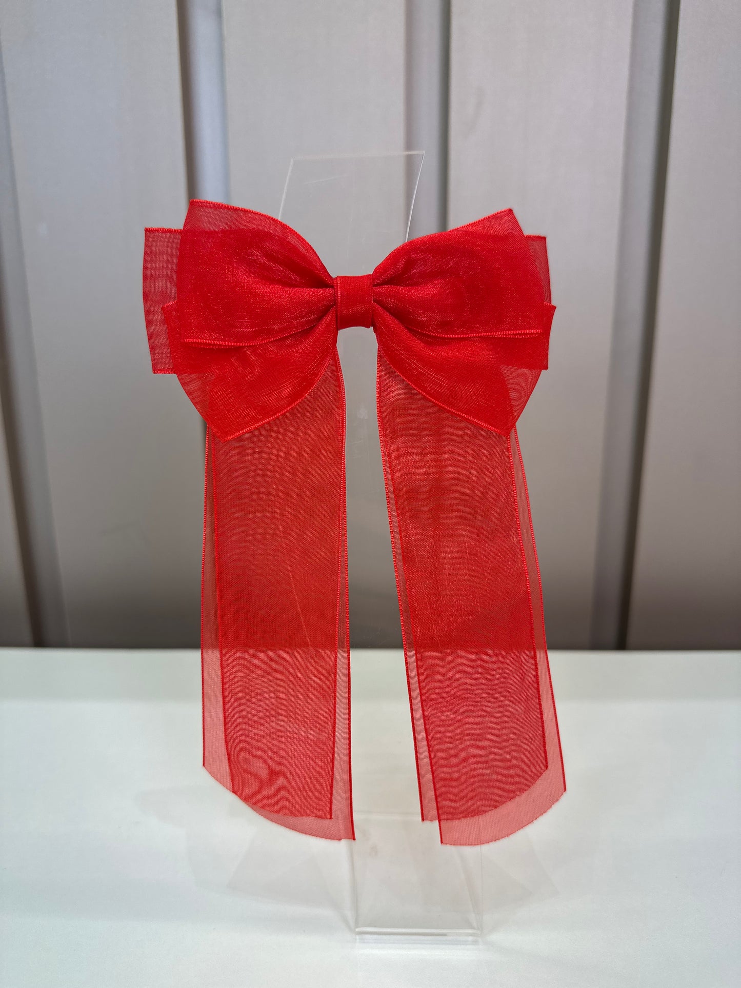 Laço Infantil Special Alongado All Organza Vermelho - Gracia PRÉ-VENDA