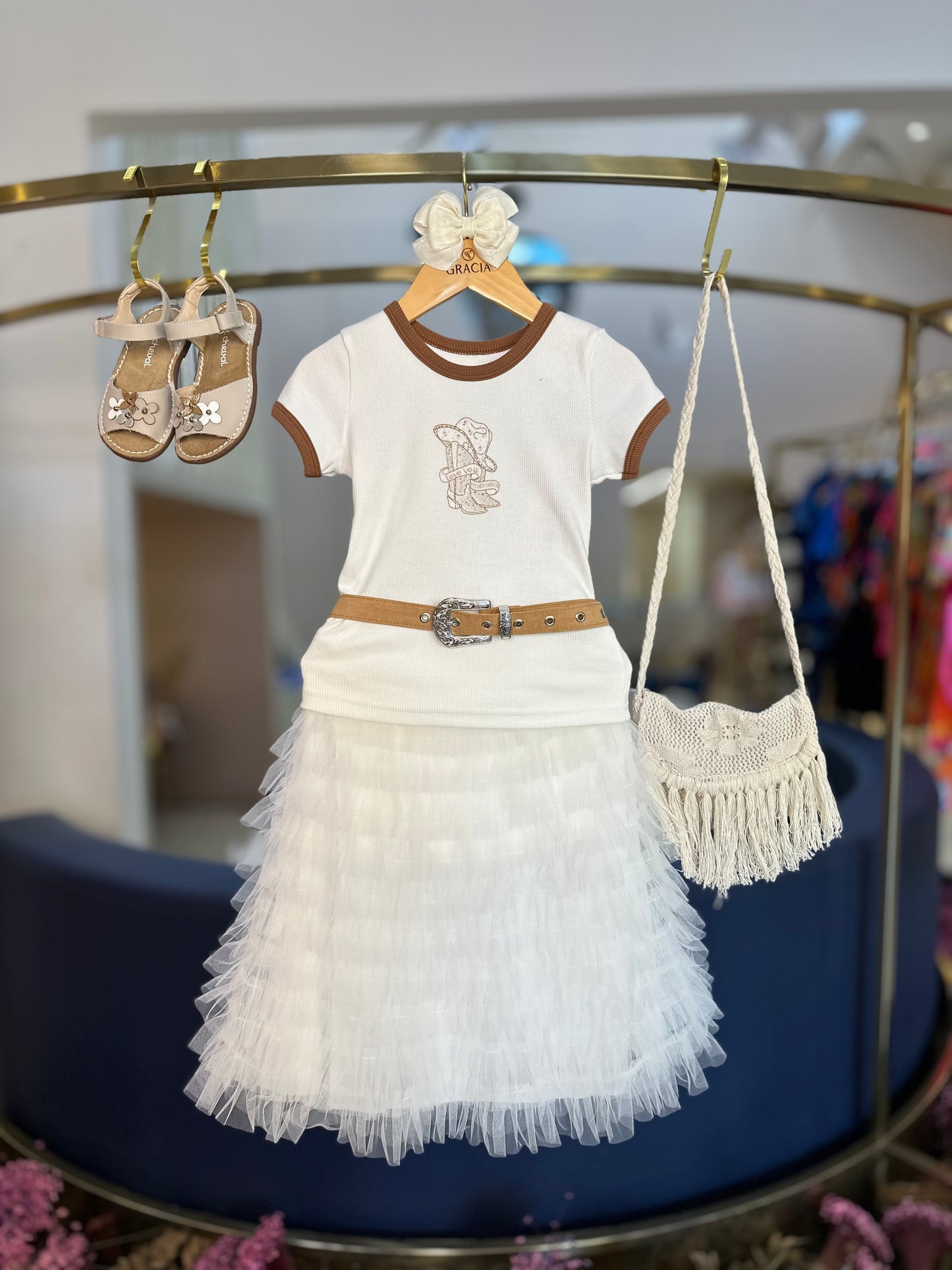 Bolsa Infantil Tricot Tiracolo Franjas Boho Ninive - Pituchinhus