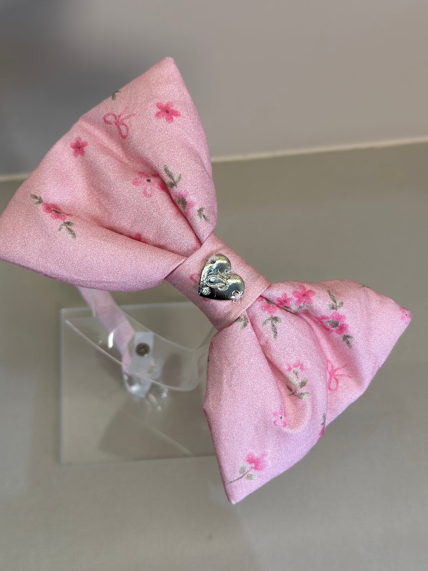 Arquinho Infantil Laço Puffer Floral Pink - Pituchinhus