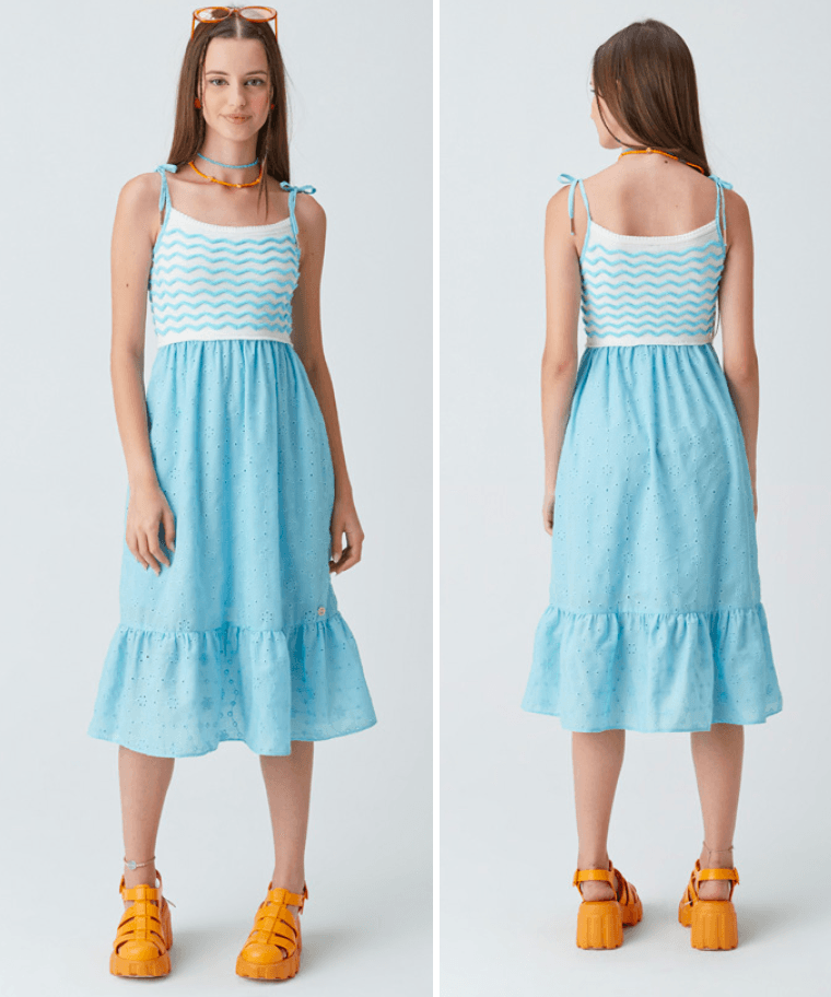 Vestido Midi Tricot & Laise - Two In - Gracia