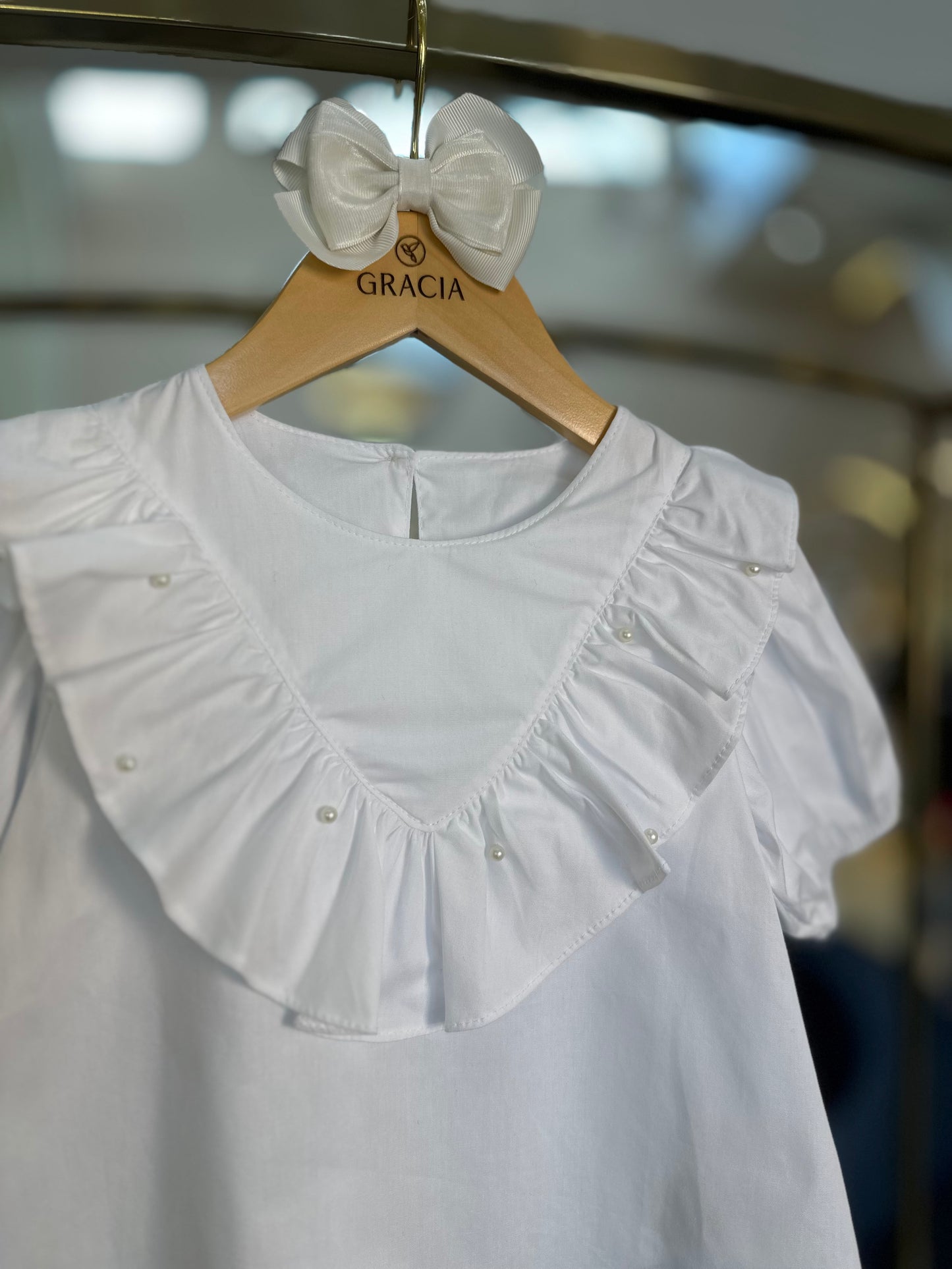 Bata Infantil em Tricoline Off White - Charpey