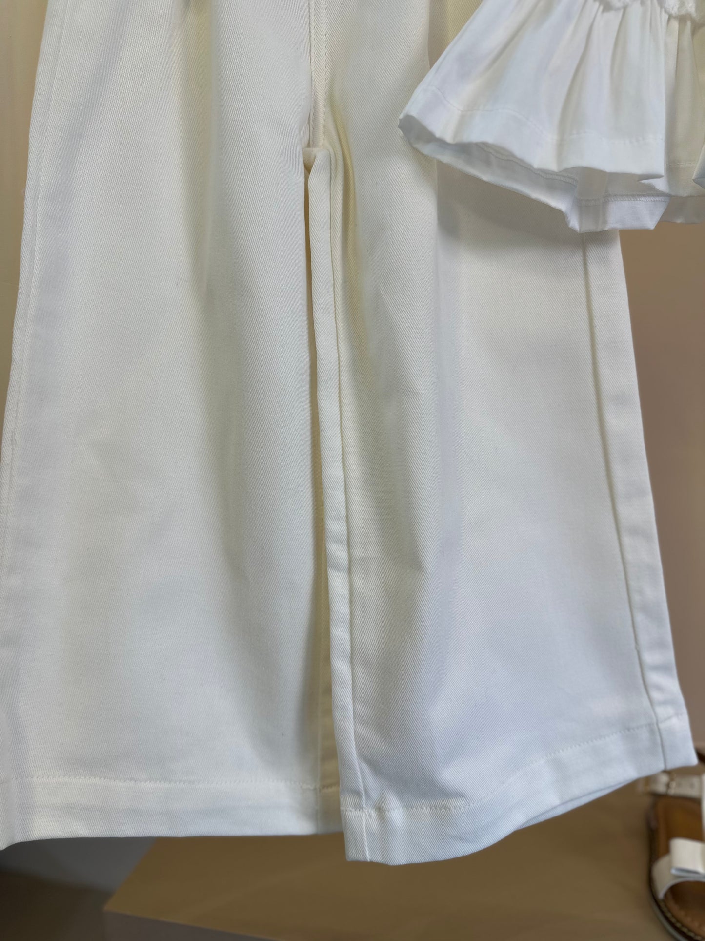 Conjunto Infantil Blusa Tricot Lacinhos e Babados e Calça Style Pantalona - Momi