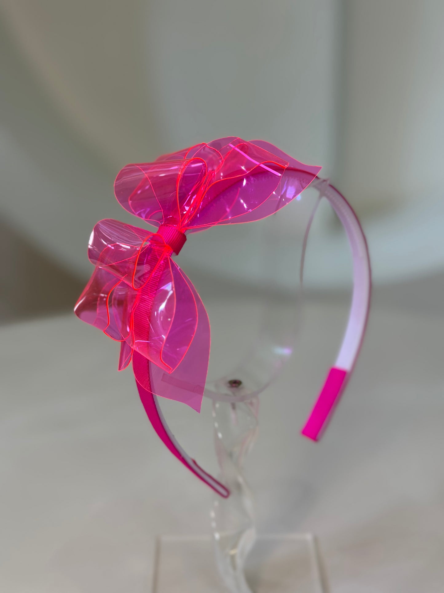 Arquinho Borboleta Neon Rosa Fluor - Siri Kids
