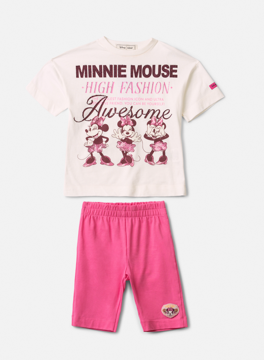Conjunto Infantil Blusa Minnie Fashion e Legging Rosa - Animê