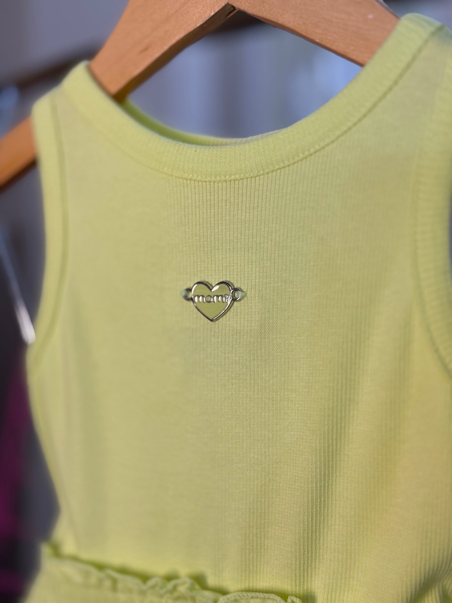 Vestido Infantil Regata Saia Marias Verde Melão - Momi