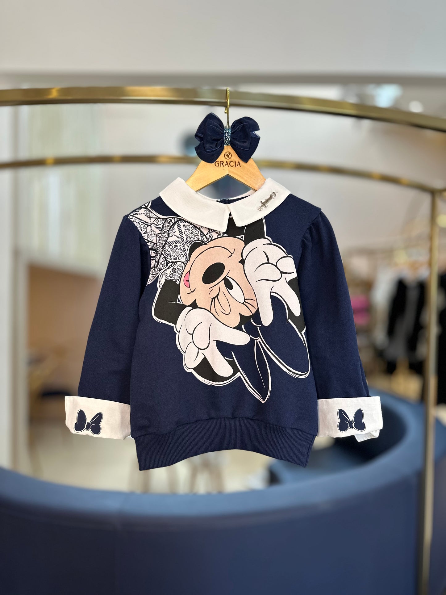 Casaco Infantil Moletom Minnie com Gola - Animê