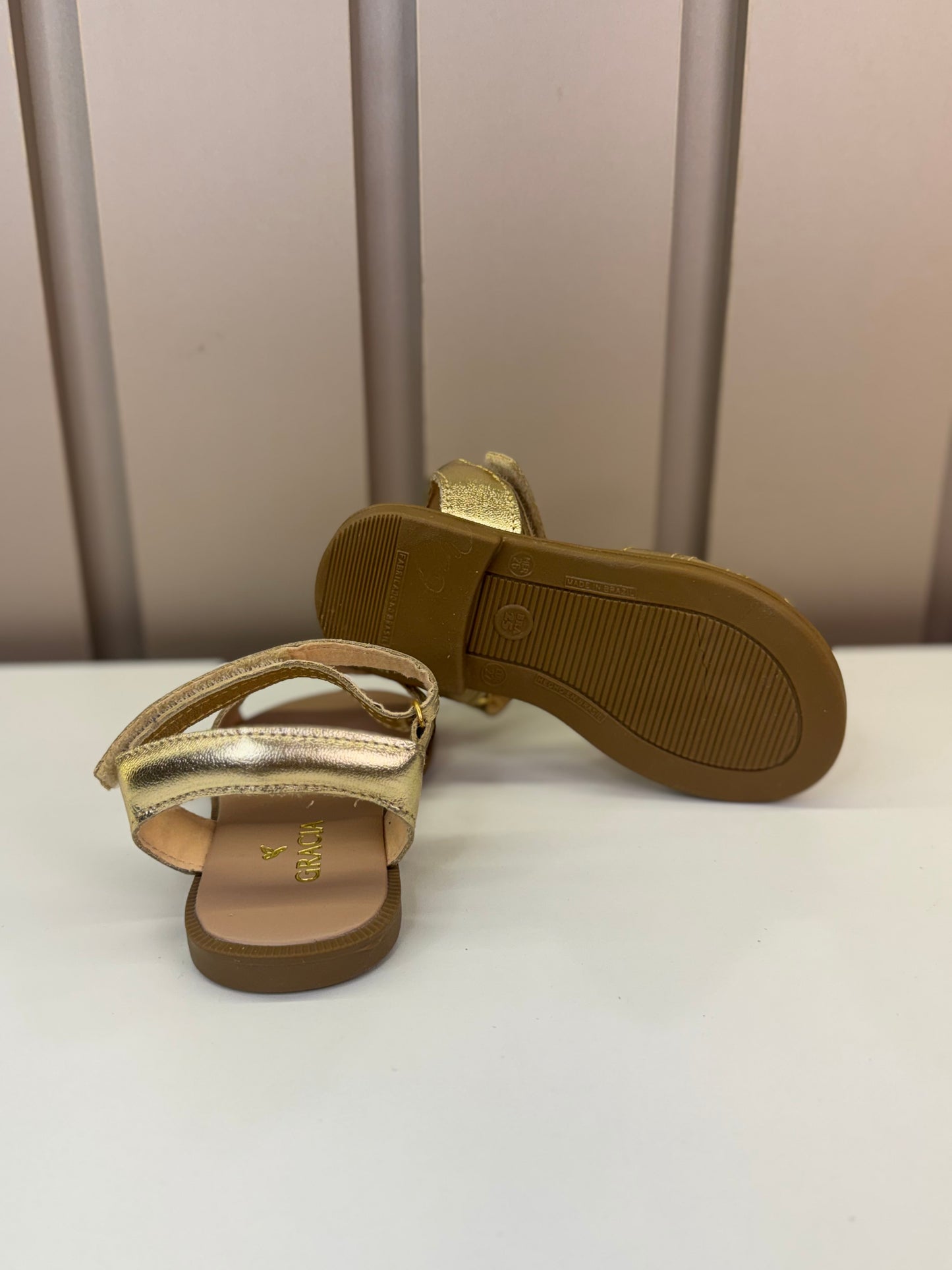 Sandália Infantil Trançada Dourada - Gracia