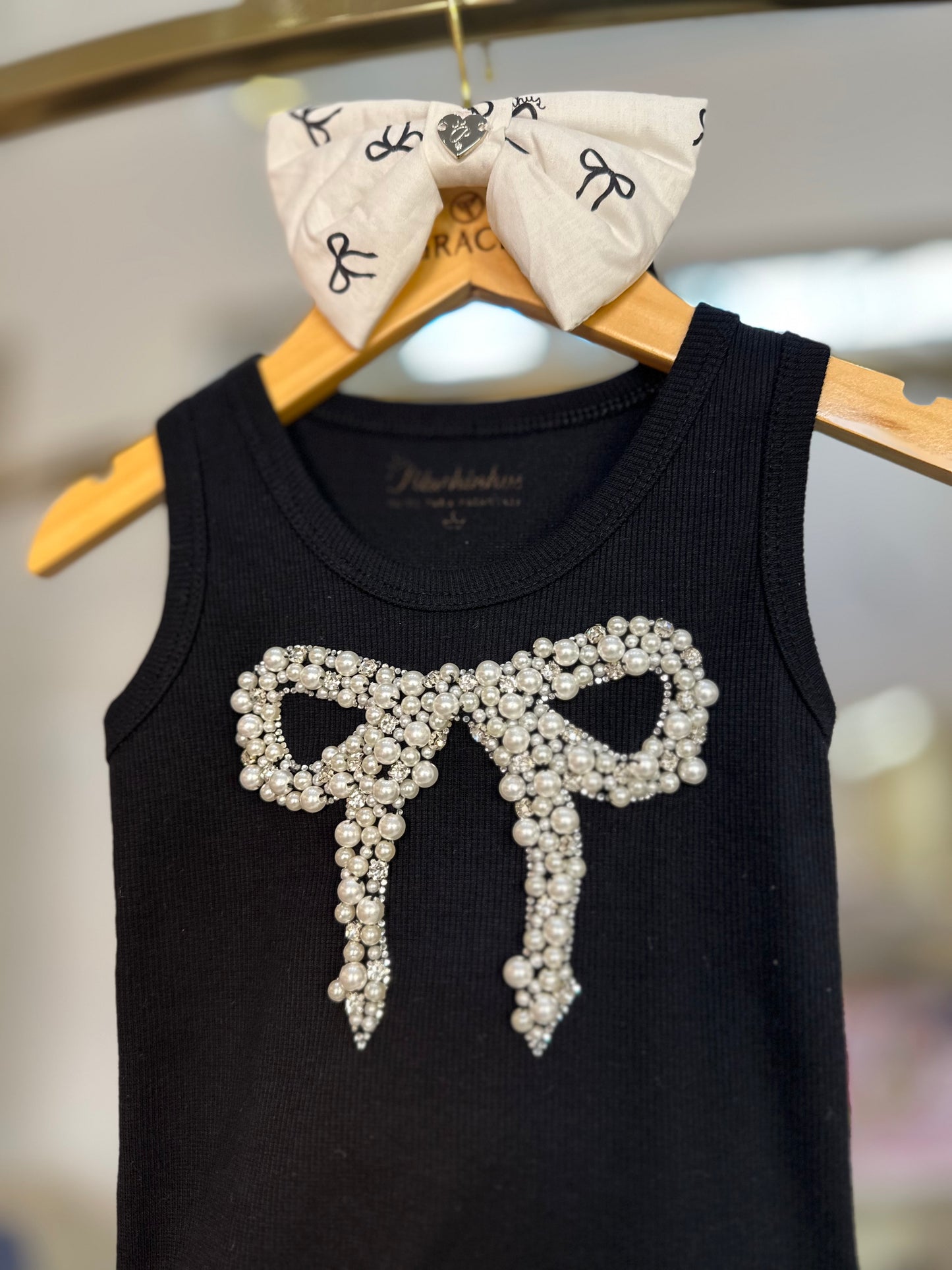 Conjunto Infantil Blusa Laço Bordado e Saia-shorts Lacinhos - Pituchinhus
