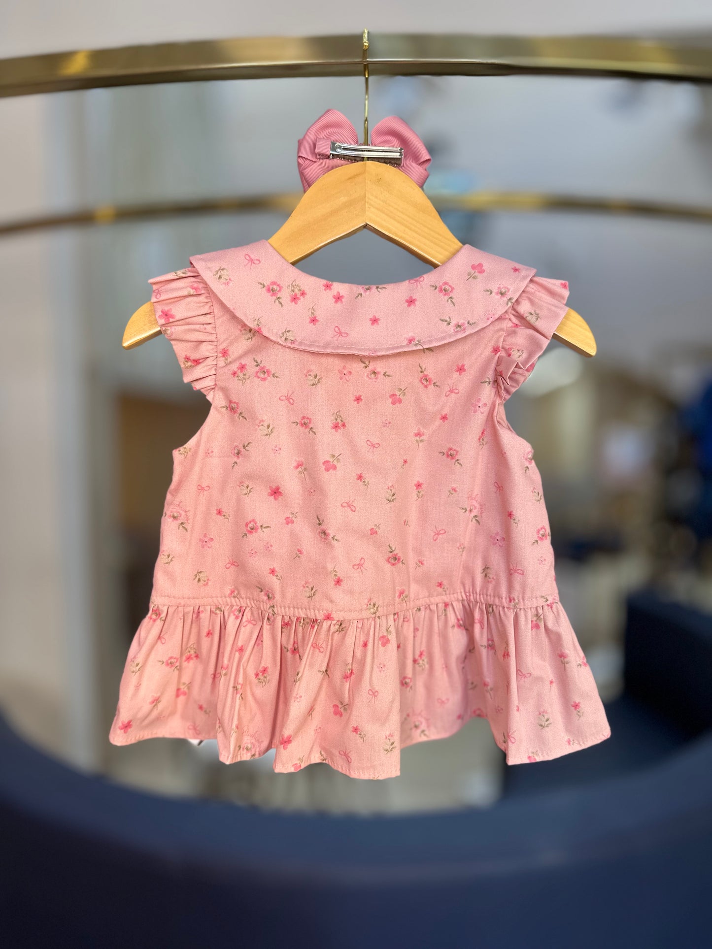 Conjunto Infantil Blusa Peplum e Calça Pantacourt Mini Flores - Pituchinhus
