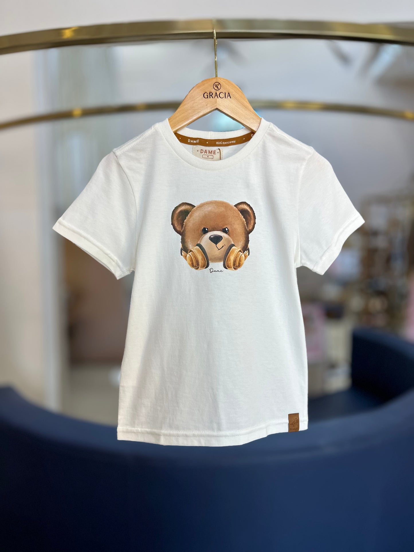 Conjunto Infantil Camiseta Teddy Fone e Bermuda Moletom Bolso Embutido Chocolate - Dame