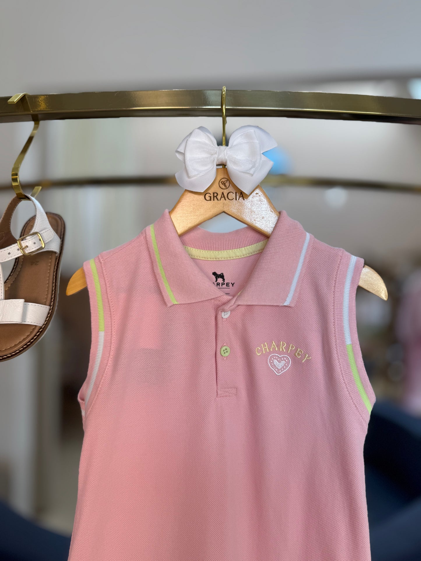 Vestido Infantil Piquet Tennista Rosa - Charpey