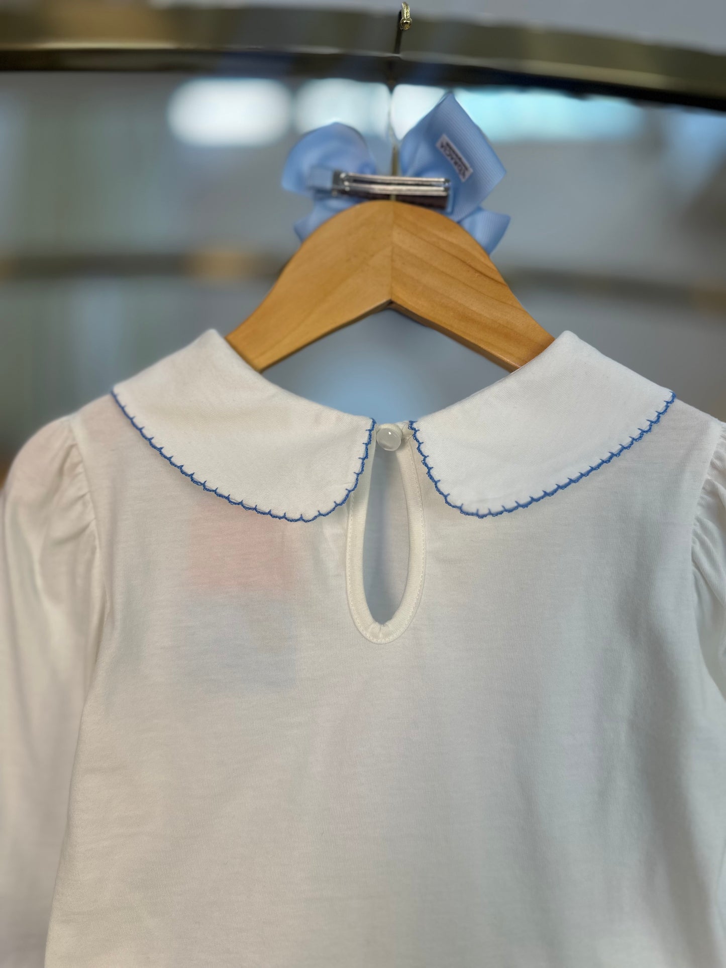 Conjunto Infantil Blusa ML de Algodão com Gola e Saia Malha Tweed com Botões - Beabá