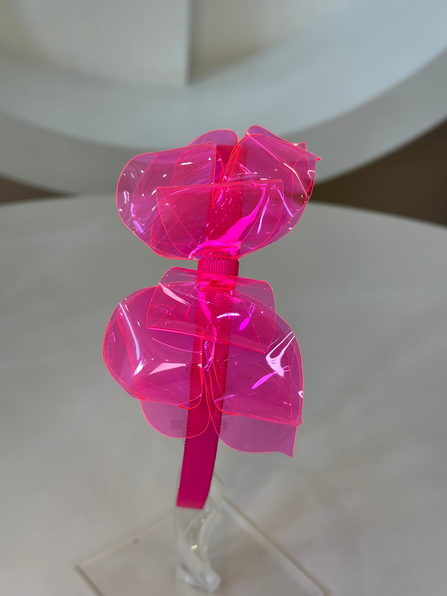 Arquinho Borboleta Neon Rosa Fluor - Siri Kids