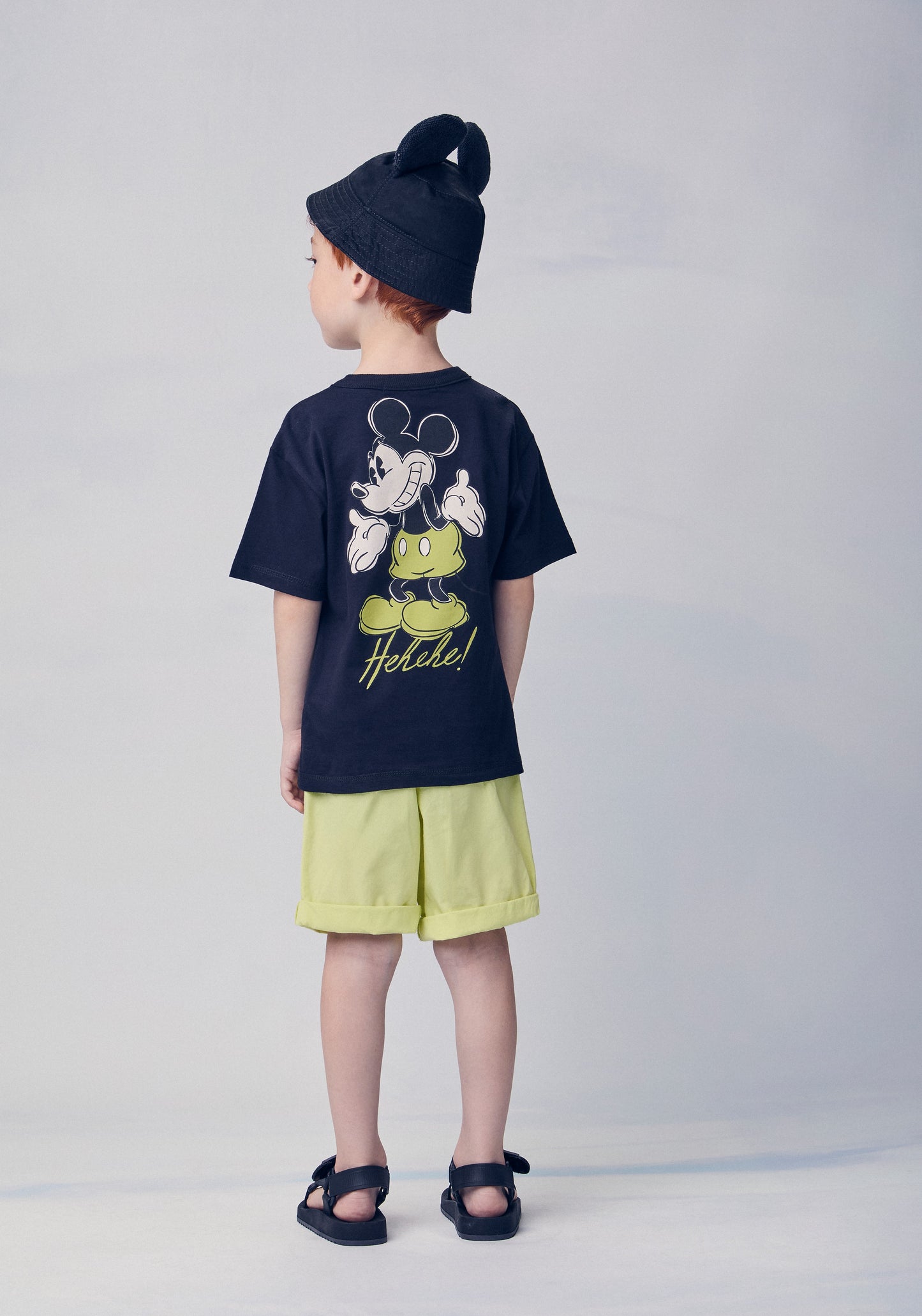 Conjunto Infantil T-Shirt Mickey e Bermuda Verde Melão - Youccie