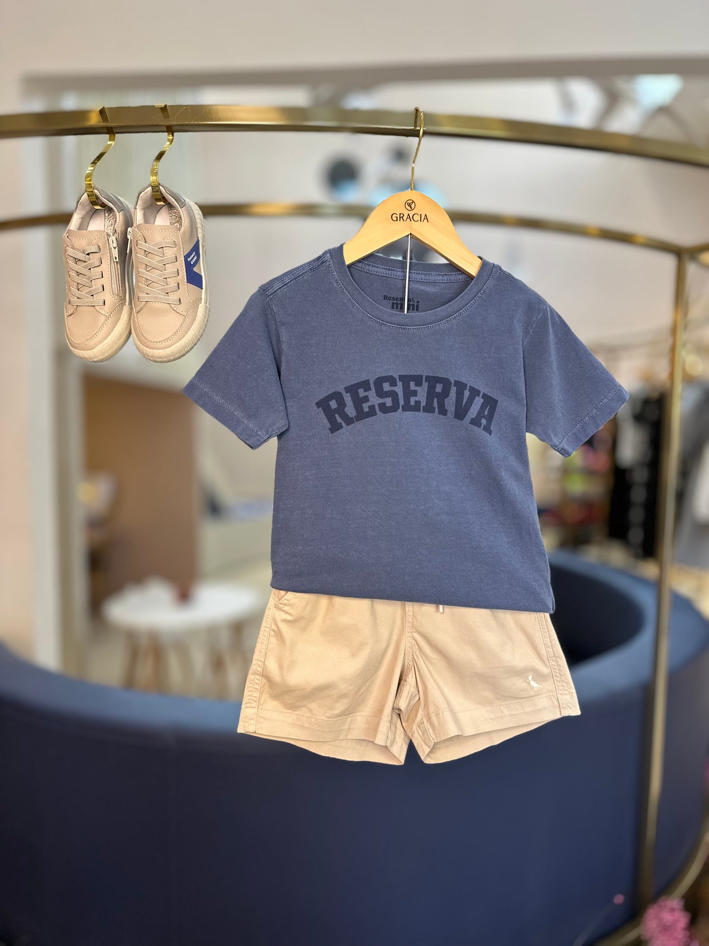 Shorts Infantil Estonado Cinza - Reserva Mini
