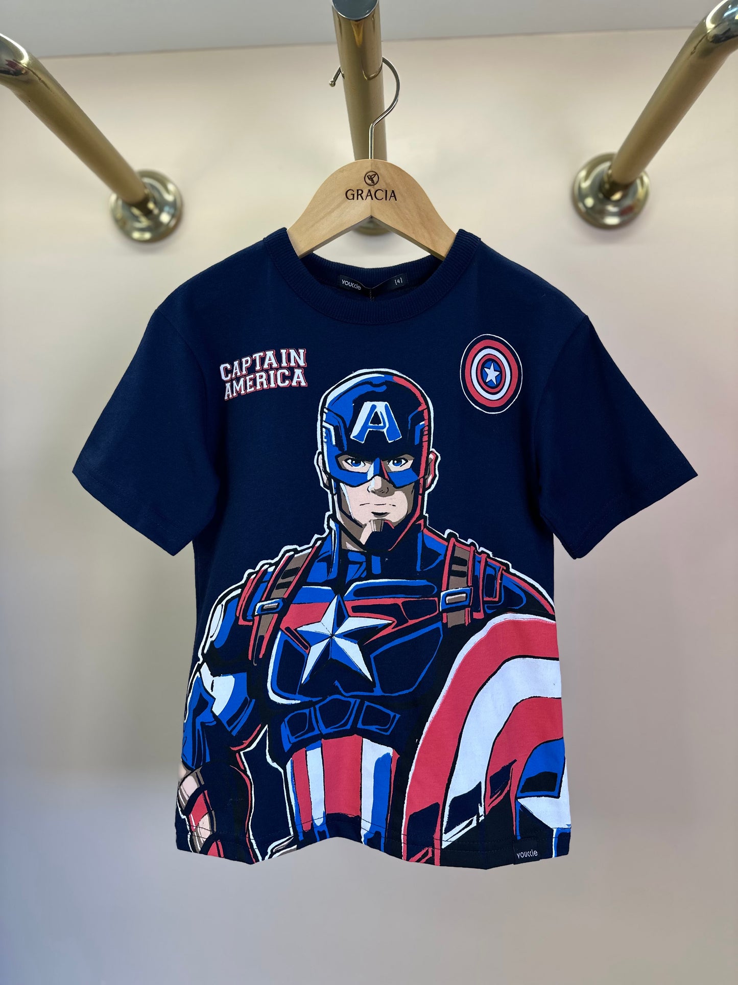 Camiseta Infantil Capitão América Licenciada Marvel - Youccie