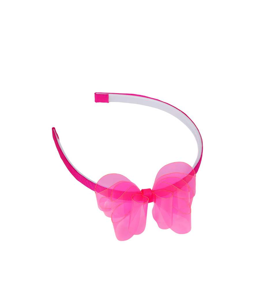 Arquinho Infantil Borboleta Rosa Neon - Siri Kids