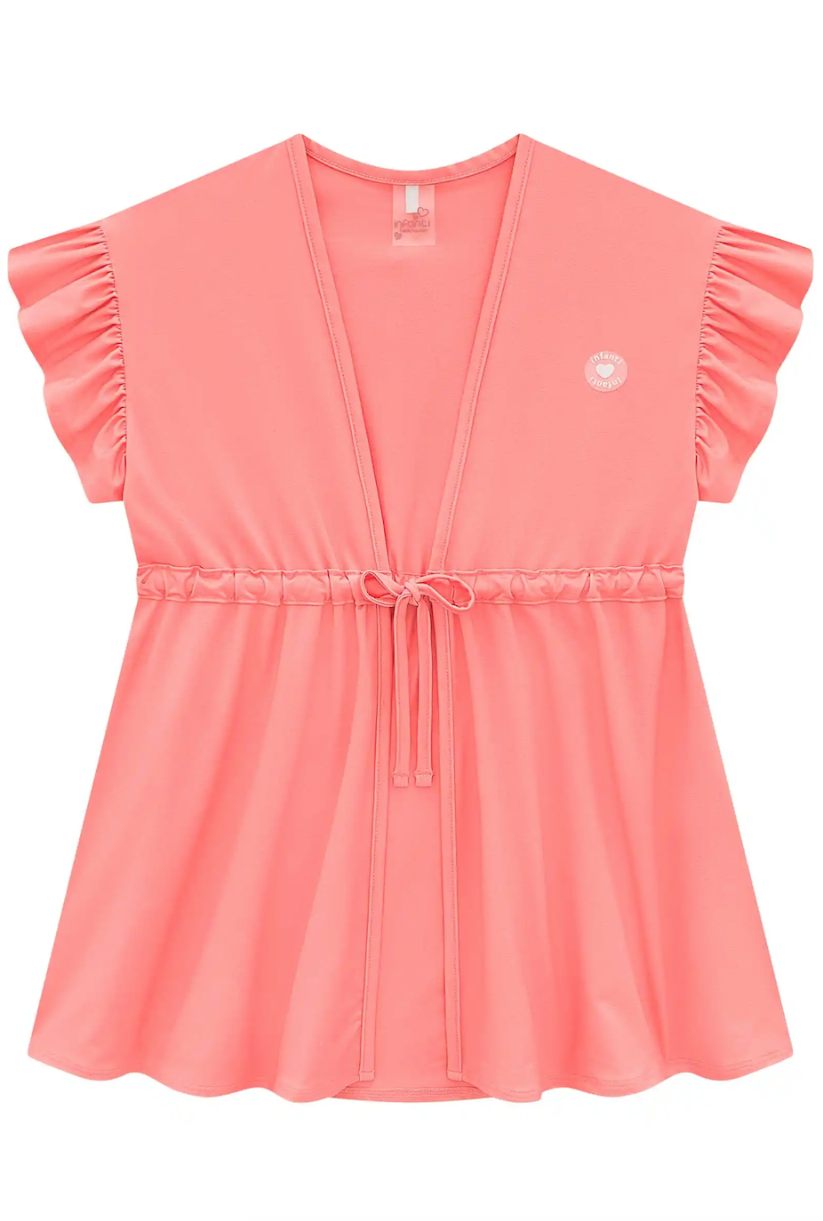 Saída de Praia Infantil em Malha UV Dry Rosa Neon - Infanti
