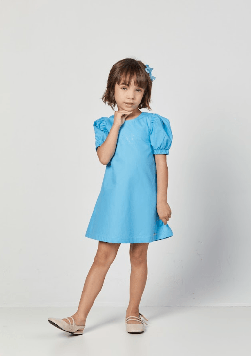 Vestido Trapézio Strass Azul - Luluzinha - Gracia