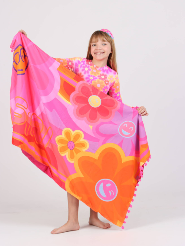 Toalha de Praia Infantil Cristal Happy Flower - Siri Kids