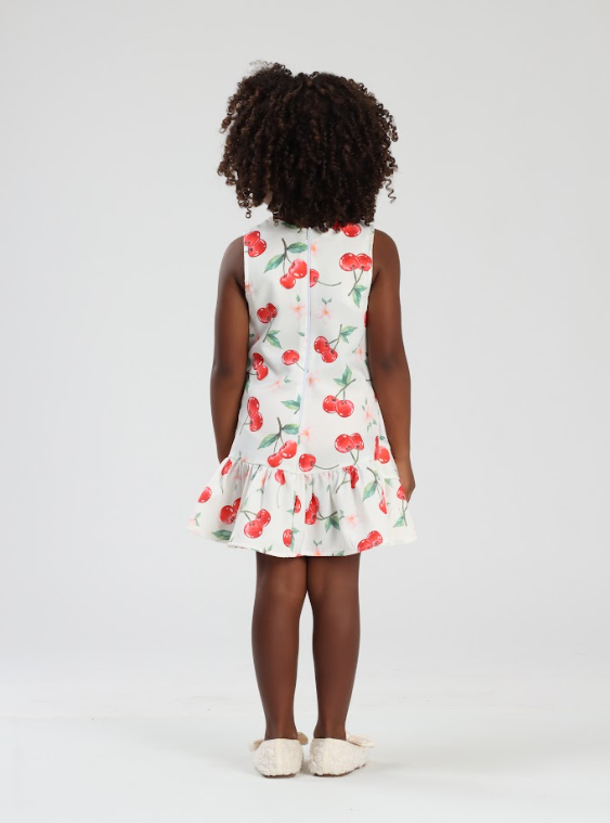 Vestido Infantil Trapézio Cerejinha - Luluzinha
