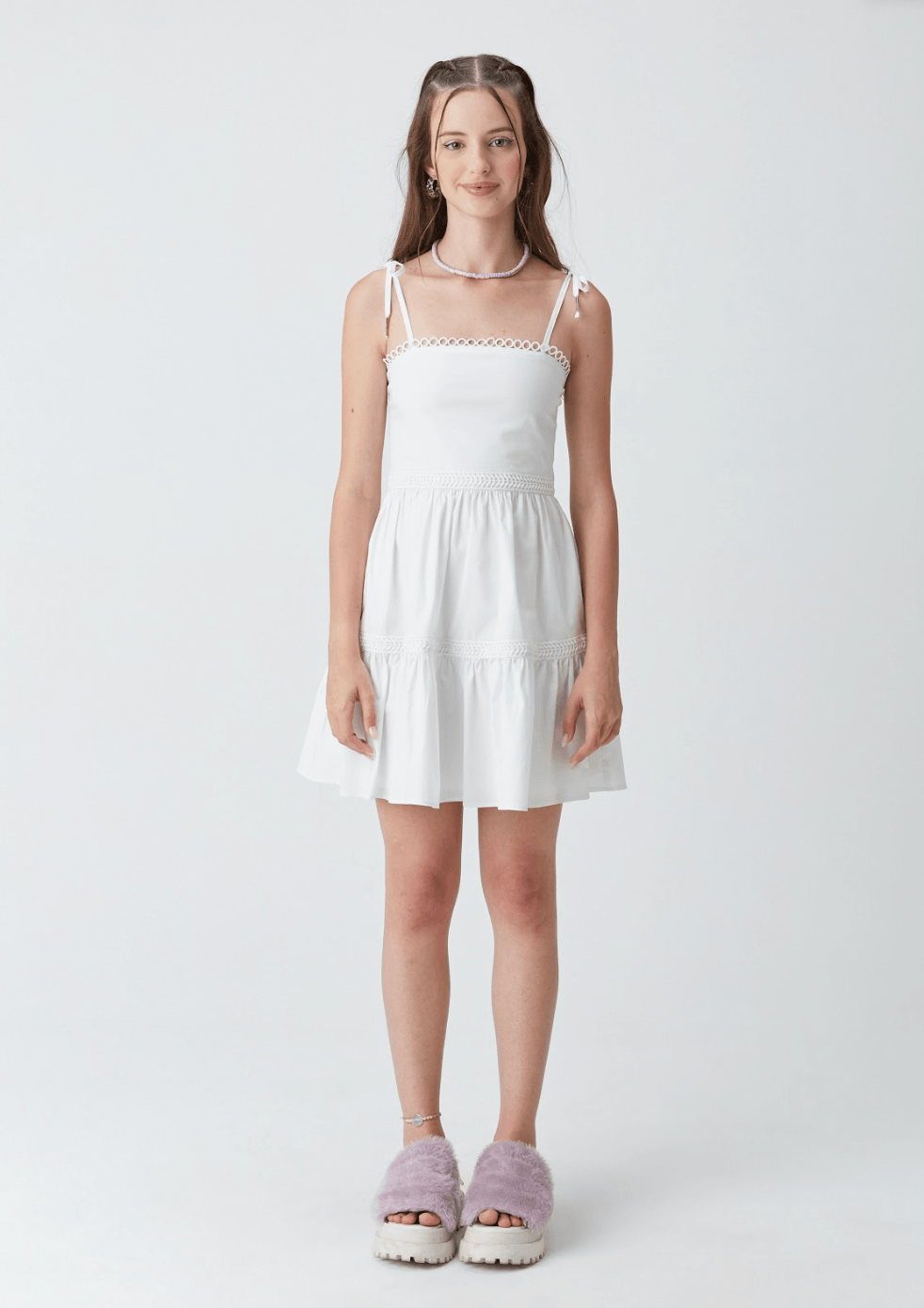 Vestido Tricoline com Renda Two In - Gracia