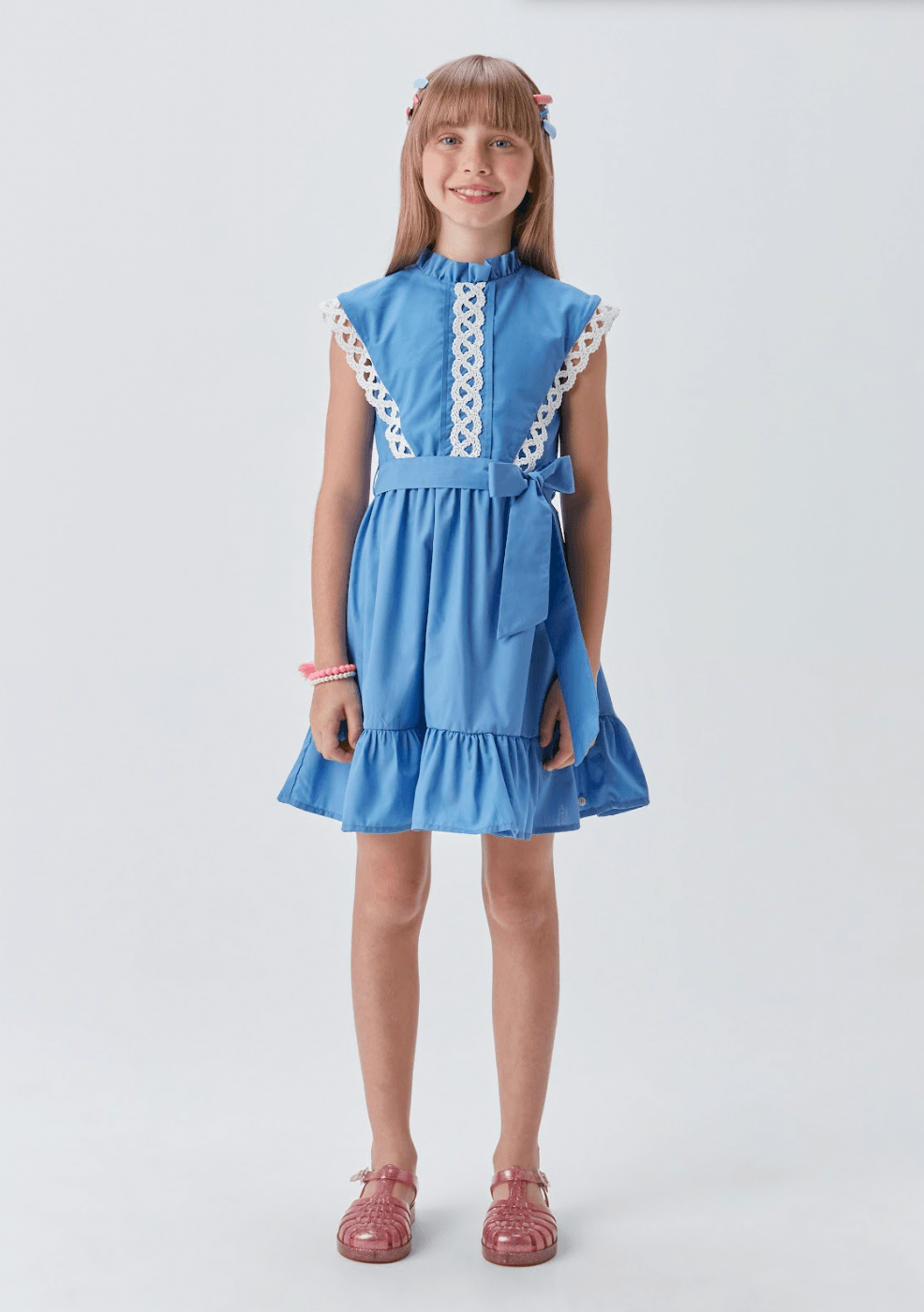 Vestido com Aplicação de Renda 1+1 - Gracia