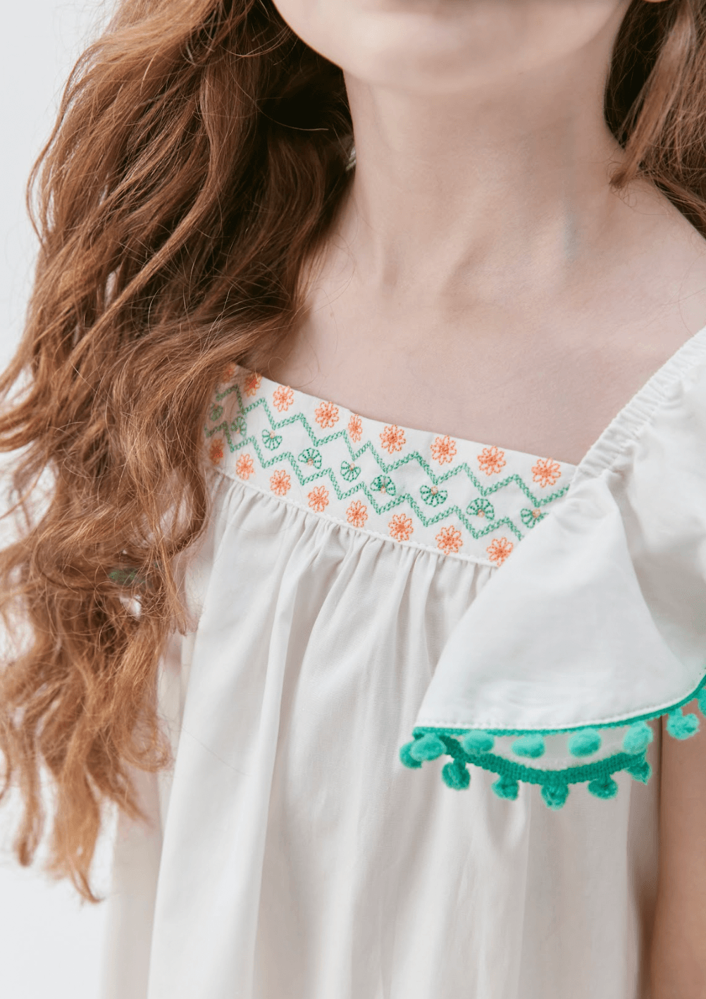 Vestido Algodão Detalhe na Manga e Bordado - Beabá - Gracia