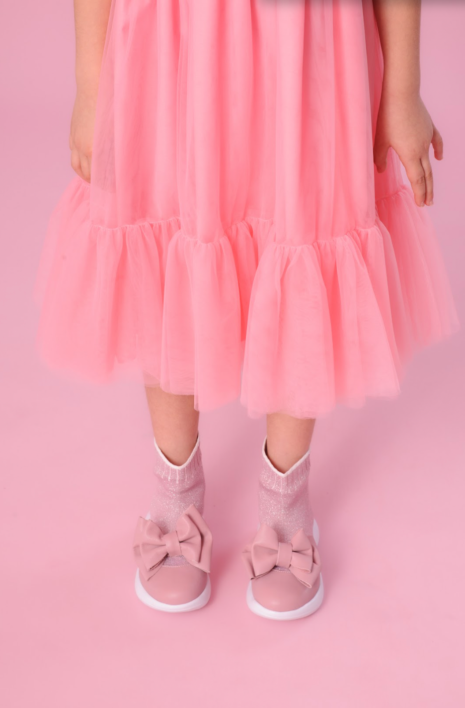 Vestido Infantil Tule Laço Puffer Bordado - Pituchinhus