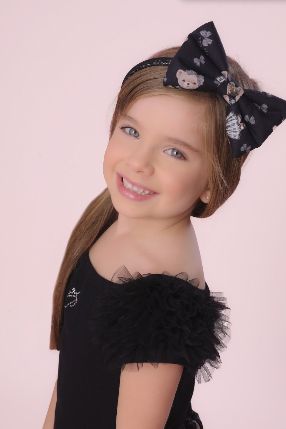 Conjunto Infantil Blusa Ombro a Ombro e Saia Midi Ursinhas e Laços Xadrez - Pituchinhus PRÉ-VENDA