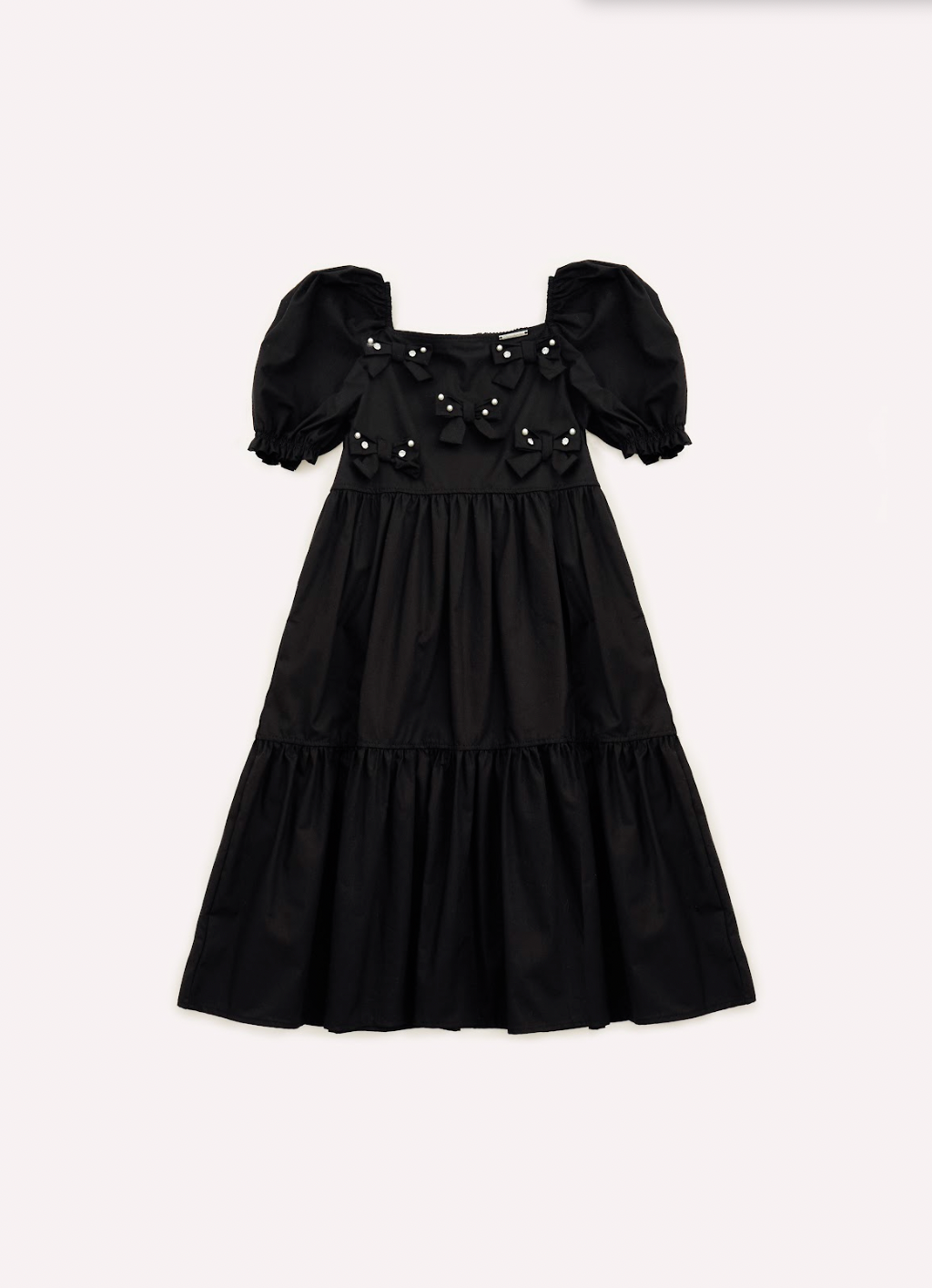 Vestido Infantil Babados Multi Laços Bordados - Pituchinhus PRÉ-VENDA