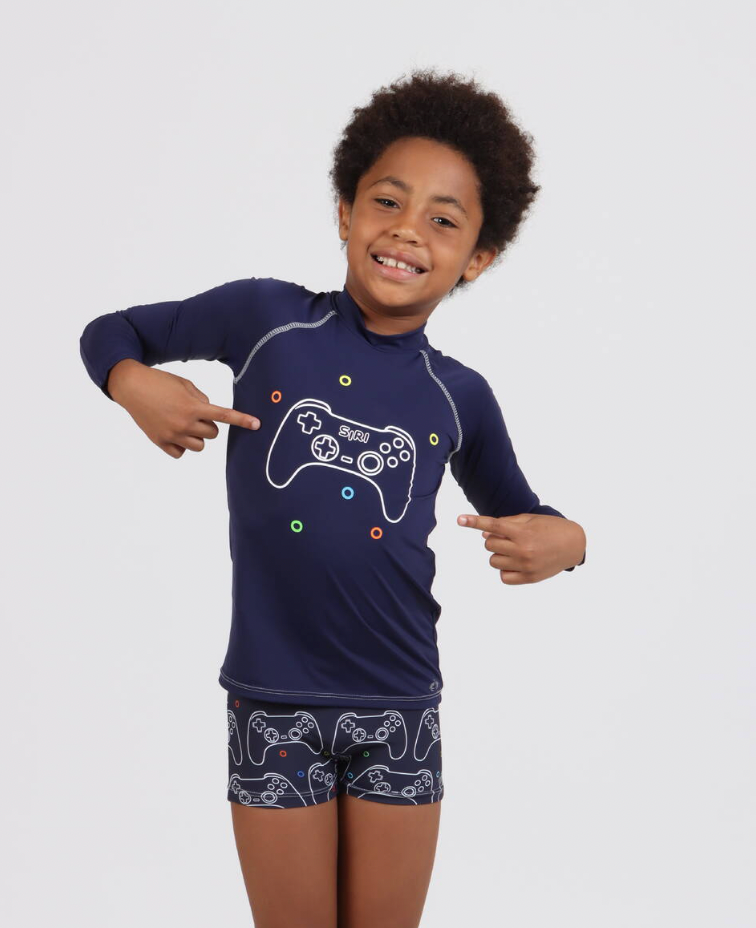 Conjunto Infantil Blusa Proteção UV e Sunga Lucca Play - Siri Kids