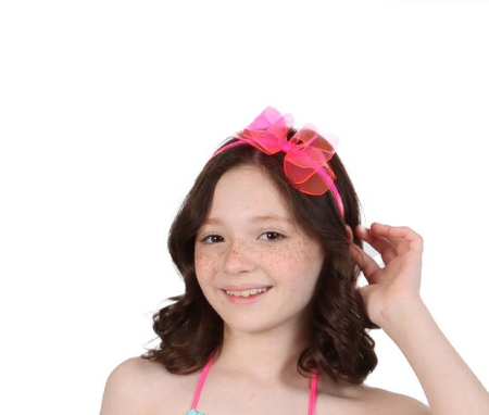 Arquinho Borboleta Neon Rosa Fluor - Siri Kids