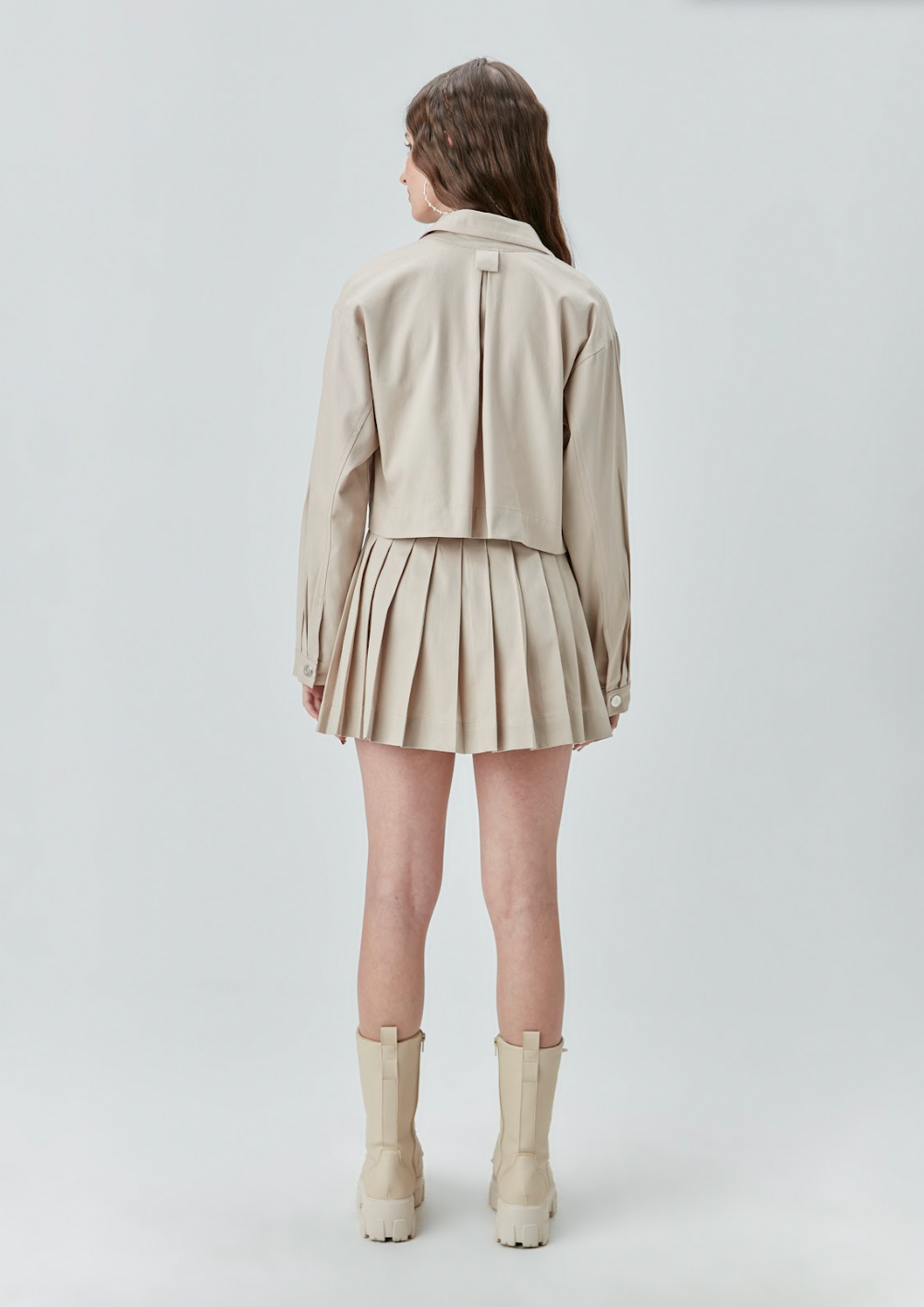 Casaco Cropped Teen Sarja de Algodão Areia - Two In