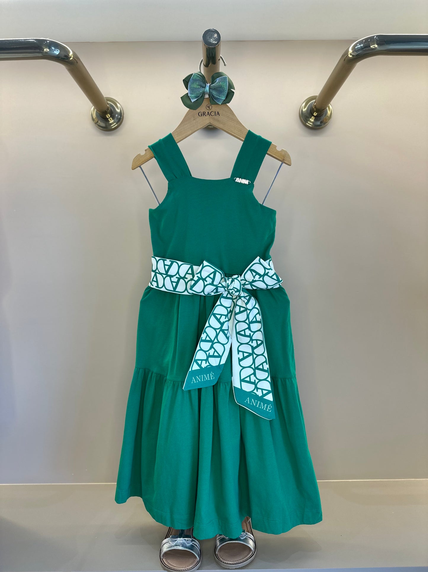 Vestido Infantil Malha com Amarração Laço - Animê