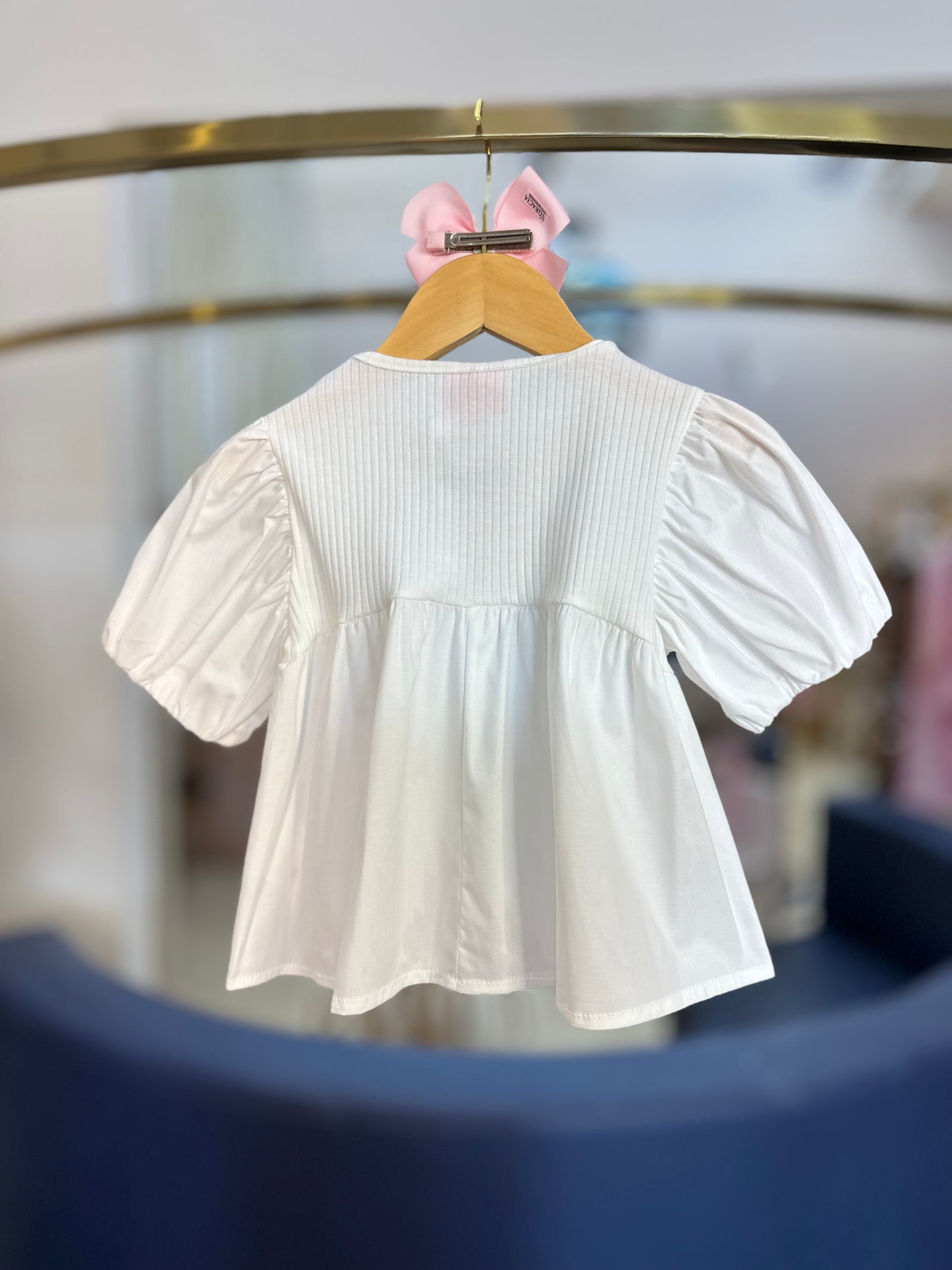 Blusa Infantil Mangas Balonê Off - Momi