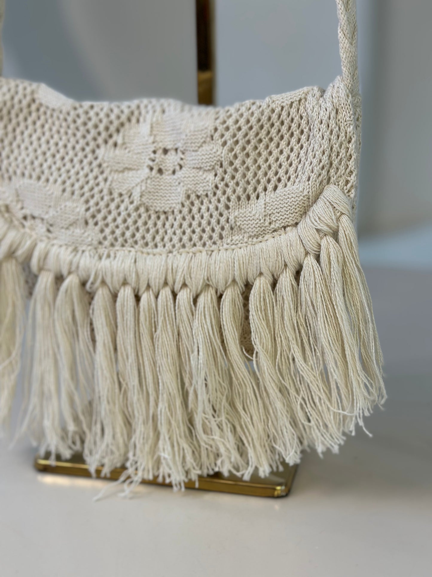 Bolsa Infantil Tricot Tiracolo Franjas Boho Ninive - Pituchinhus