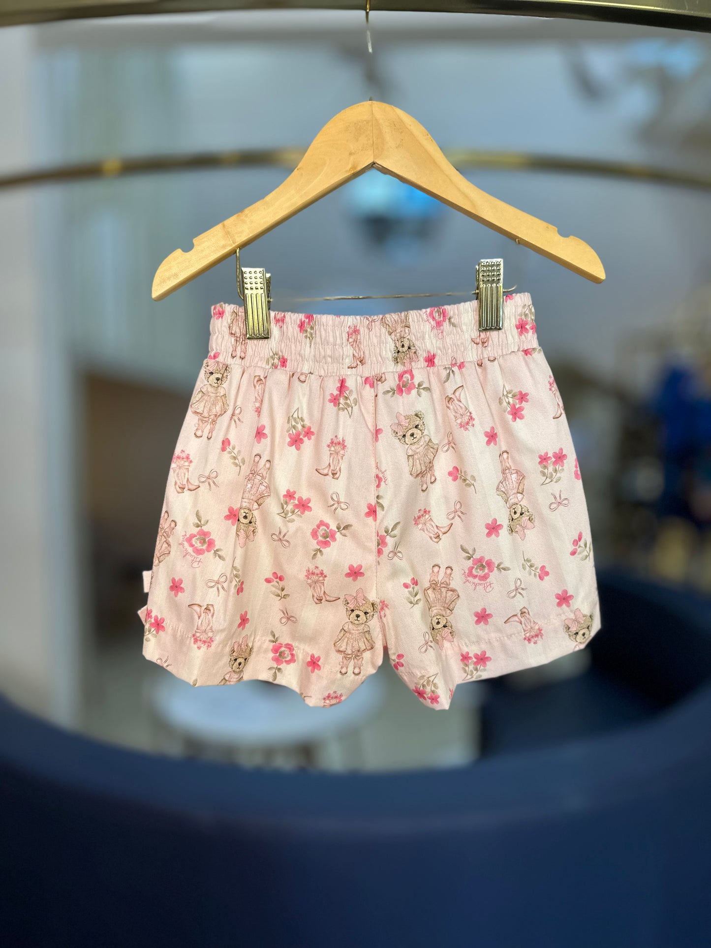 Conjunto Infantil Blusa Flores Crochê e Shorts Flores & Ursinhas - Pituchinhus