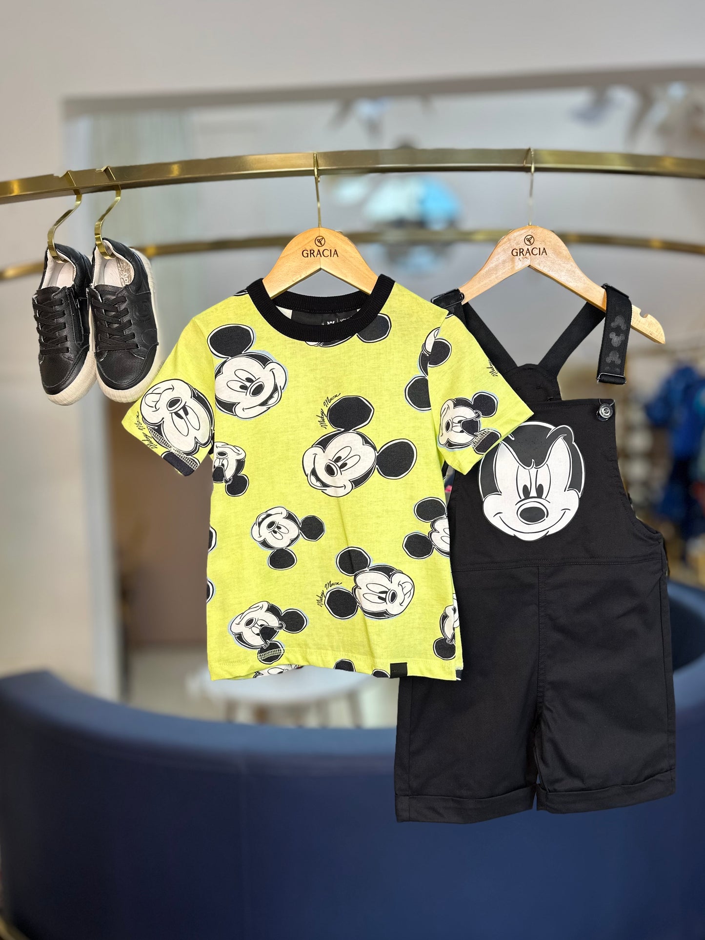 Conjunto Infantil Jardineira e T-Shirt Mickey Emoções - Youccie