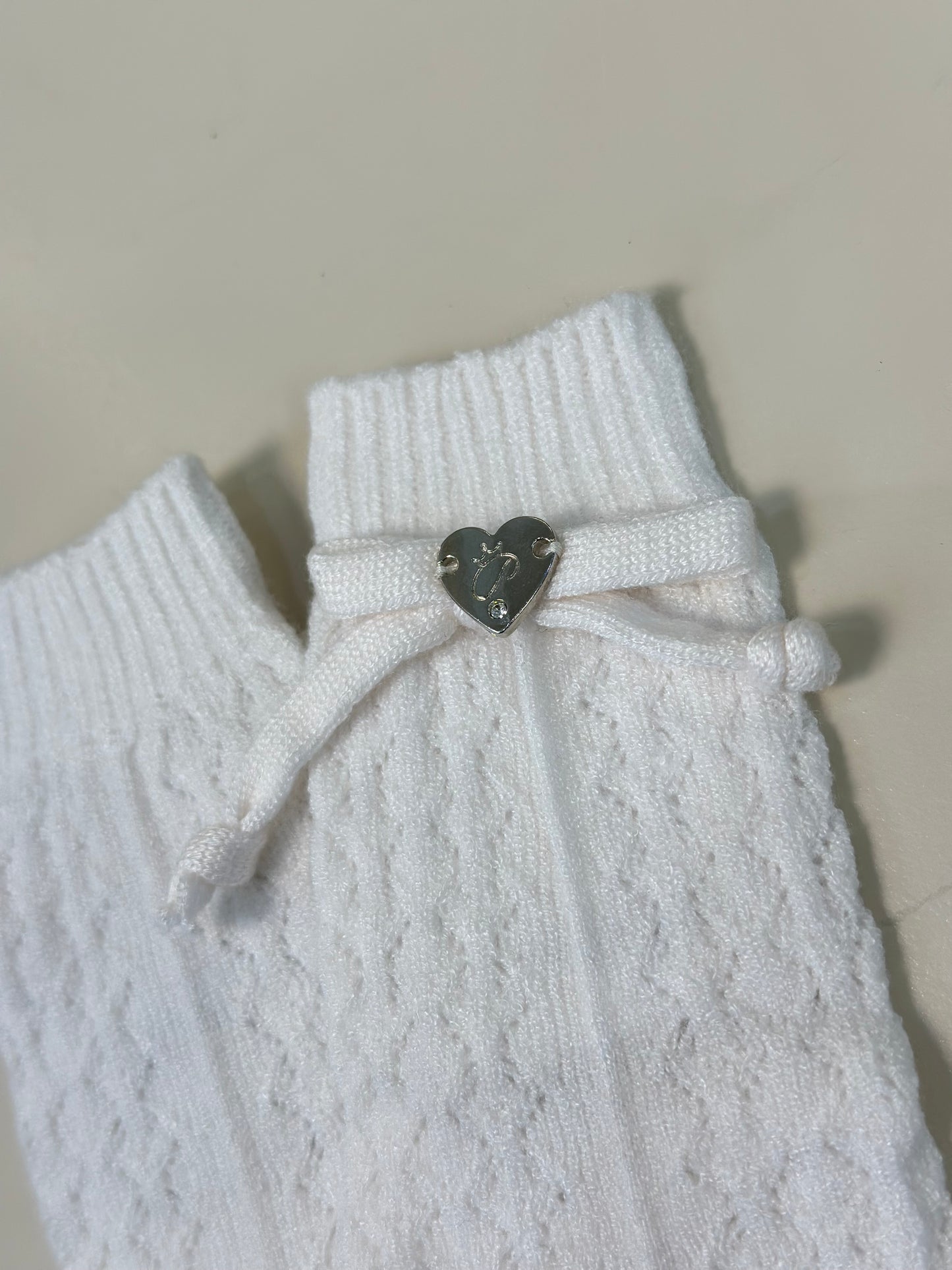 Meia Infantil Tricot Ponto Rendado Lacinhos - Pituchinhus