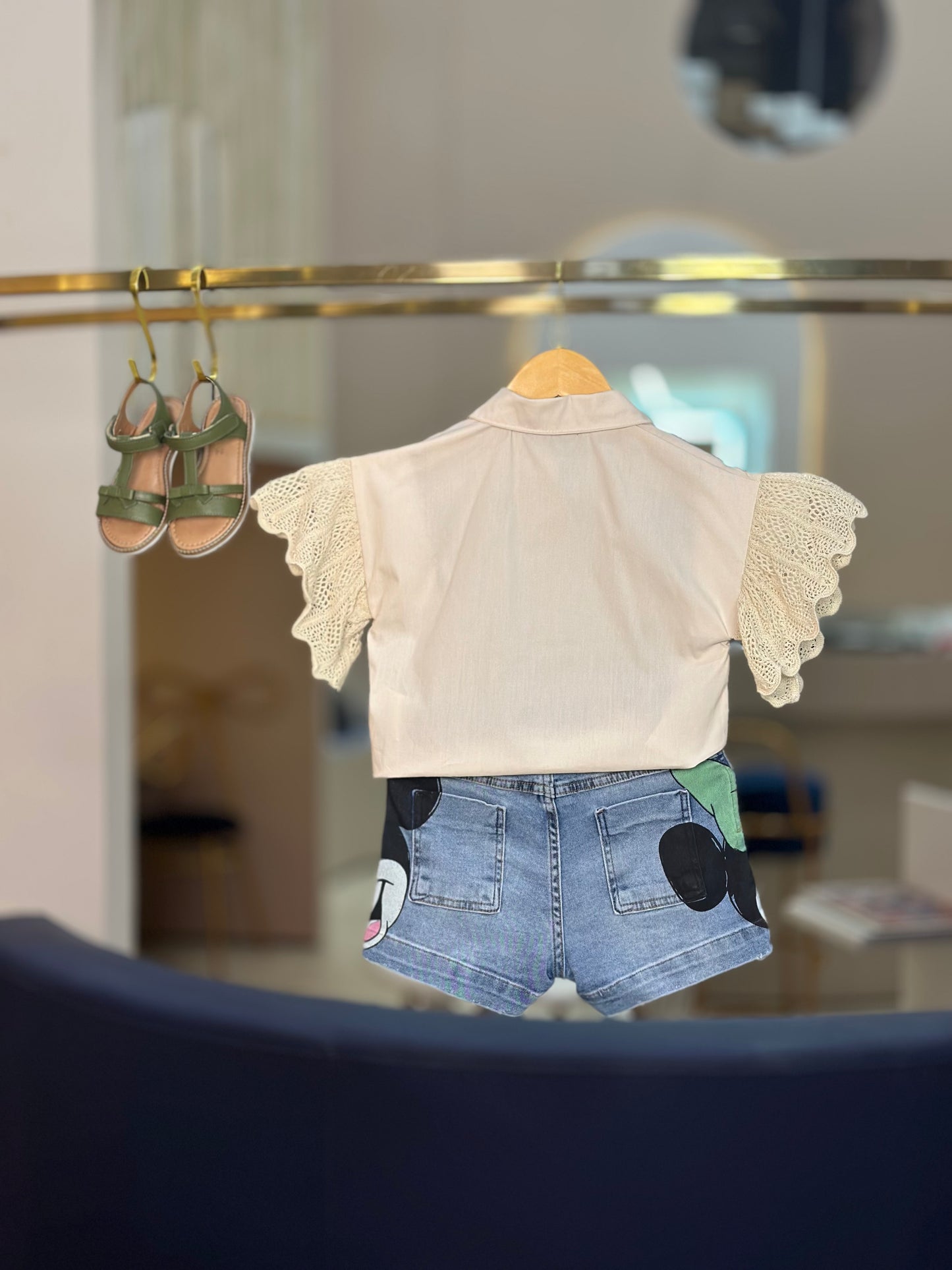 Conjunto Infantil Camisa Disney Tricot & Shorts Minnie & Mickey - Animê