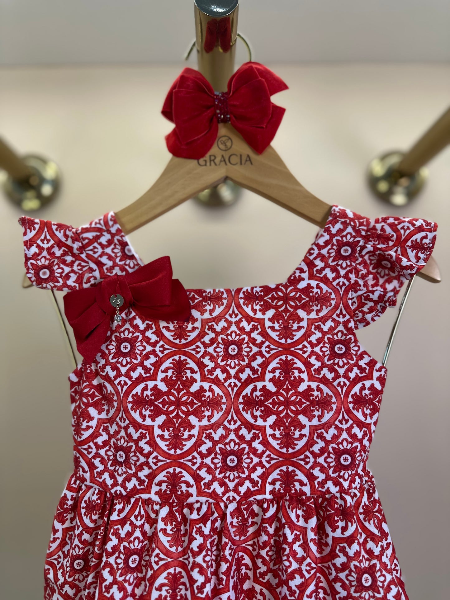 Vestido Bebê Estampa DG Vermelho - Um Mais Um