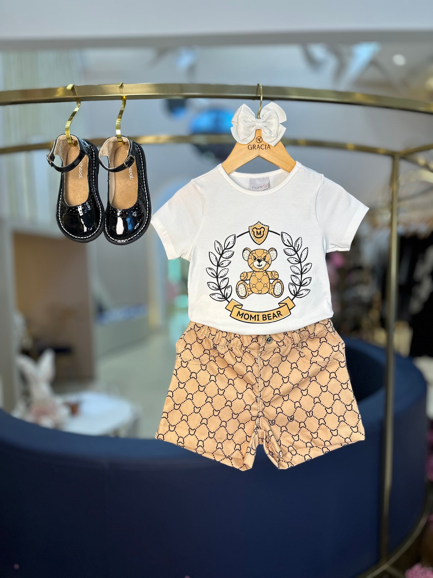 Conjunto Infantil Bear Blusa MC e Shorts - Momi