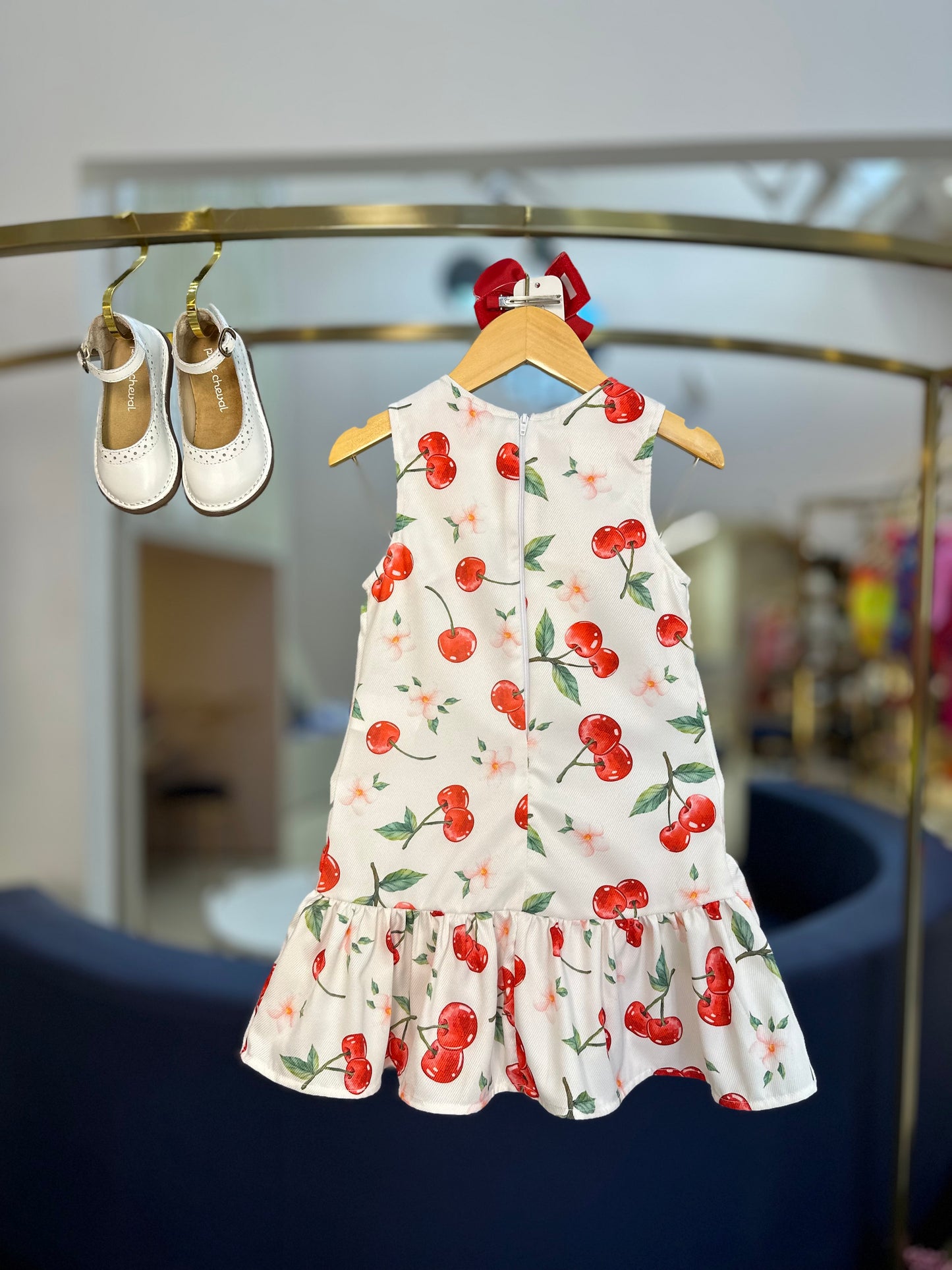 Vestido Infantil Trapézio Cerejinha - Luluzinha