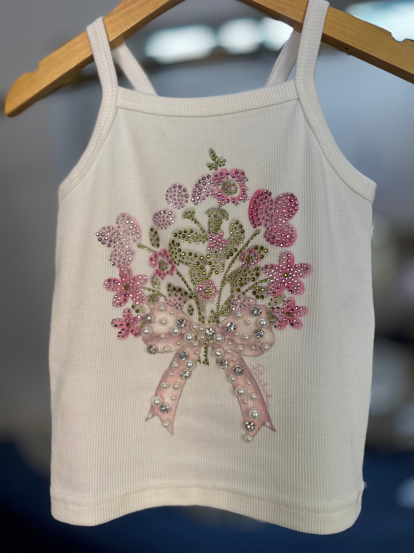Blusa Infantil Bouquet Flores Laço Bordado - Pituchinhus