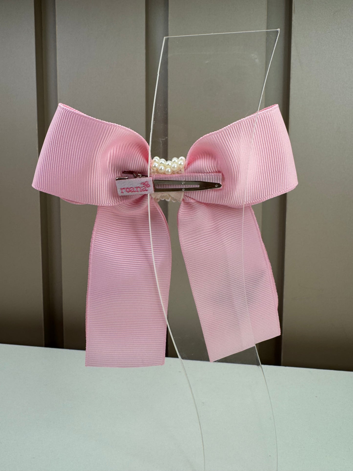 Laço Infantil Gorgorão Bordado Delicado Rosa - Roana