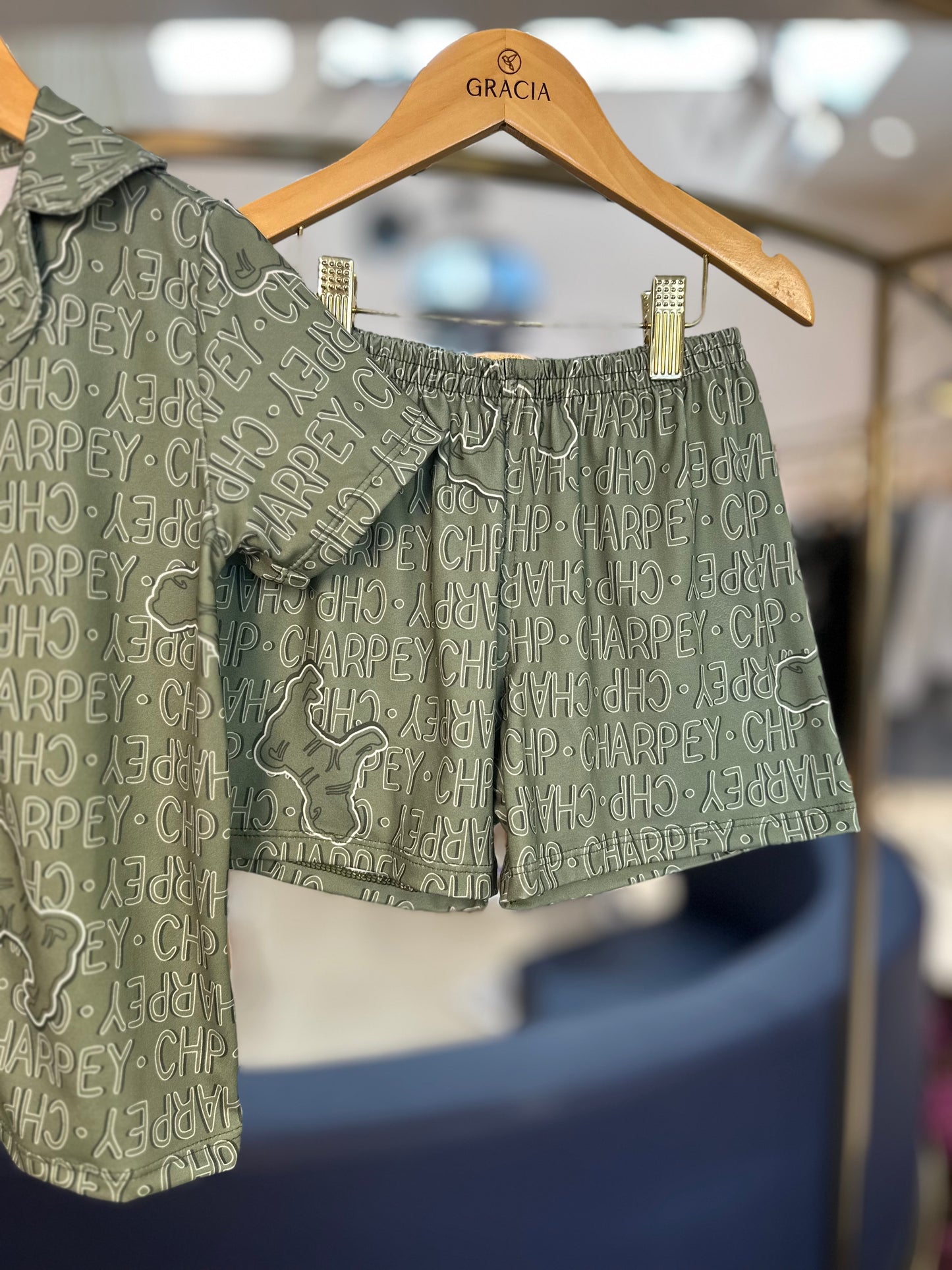 Pijama Infantil Camisa e Shorts Verde - Charpey