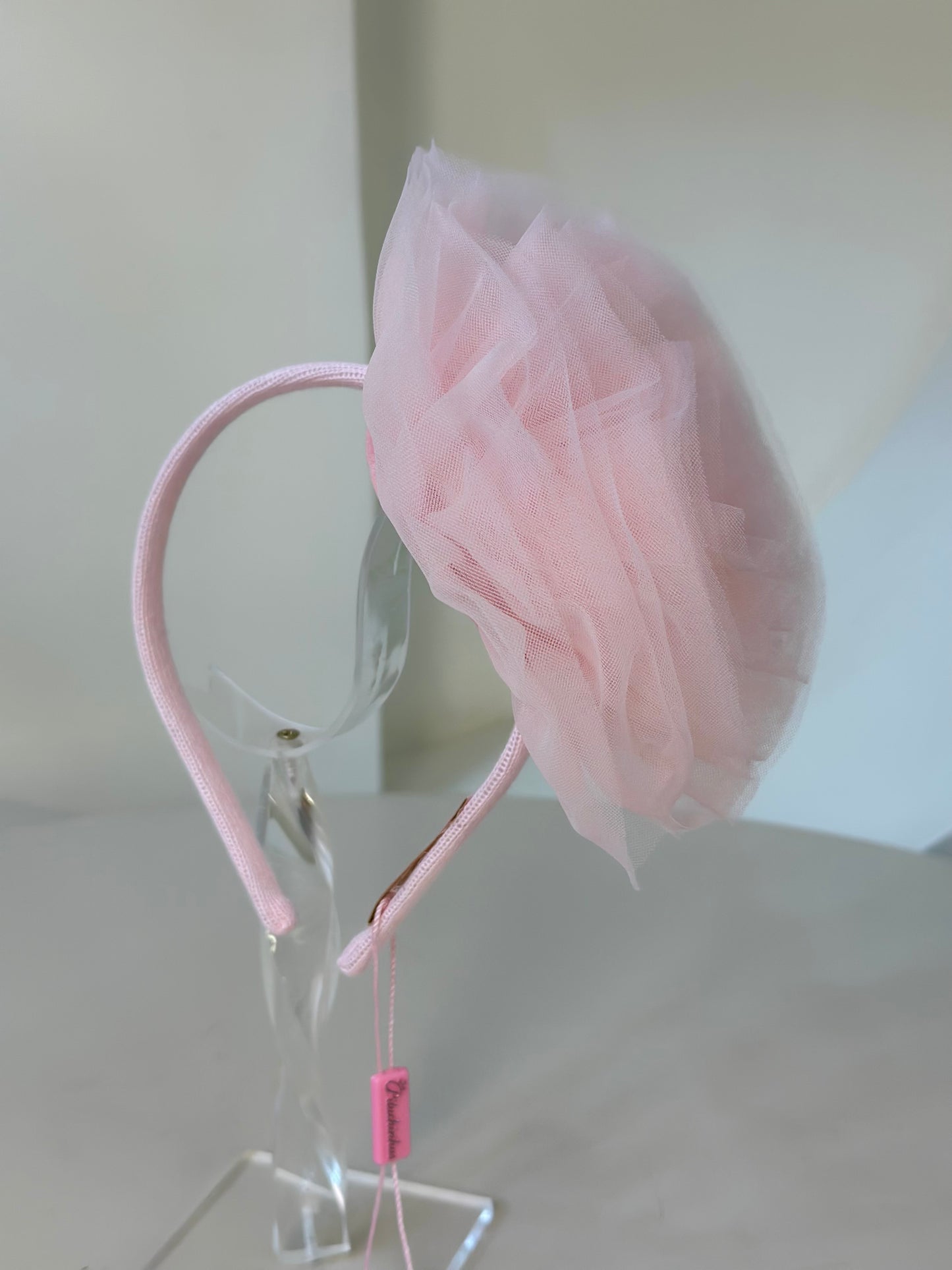 Arquinho Infantil Maxi Flor Tule Rosa Fada - Pituchinhus
